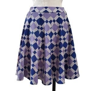 Context Lord & Taylor Argyle Diamond Print A-Line Skater Skirt Womens Size XS